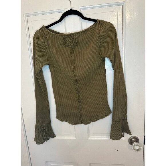 Free People Olive Green Thermal size M NWT - Picture 4 of 4